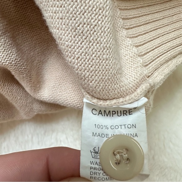 Campure Beige Button Down Cardigan Size Small - Picture 9 of 9